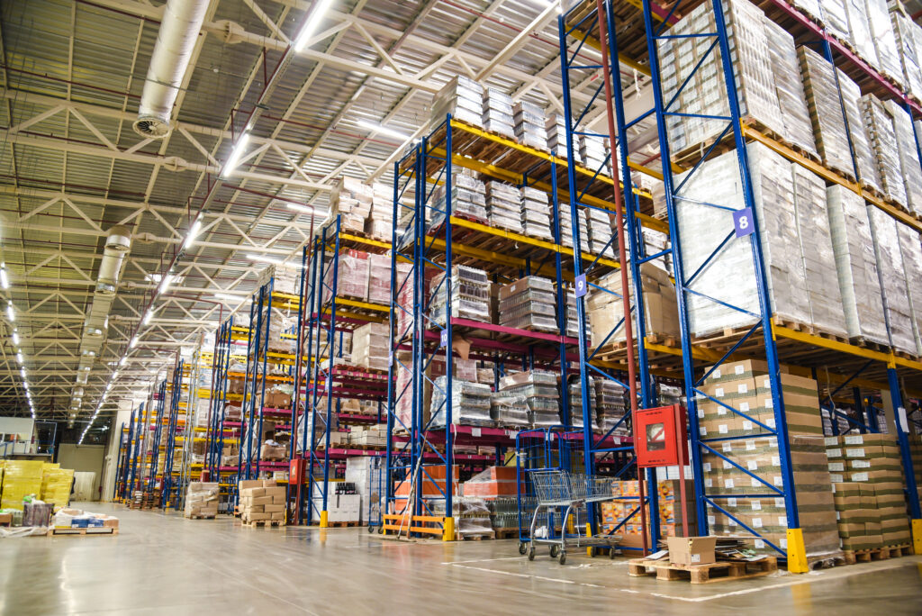 Warehouse for heavy retail products brought inland from west coast port or east coast port